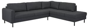 Onalaska Fabric Corner Sofa In Basel Dark Grey