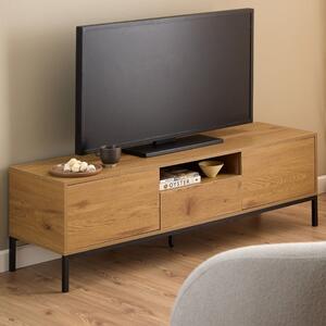 Sparks Wooden TV Stand With 2 Doors 1 Drawer In Wild Oak