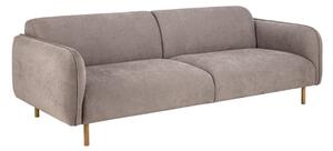 Welch Fabric 3 Seater Sofa With Oak Legs In Dusty Brown