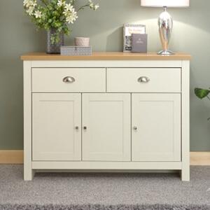 Loftus Wooden Sideboard With 3 Doors 2 Drawers In Cream And Oak