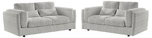 Barrie Fabric 3+2 Seater Sofa Set In Grey