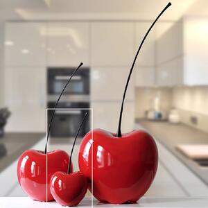 Moline Small Ceramics Passion Cherry Sculpture In Red