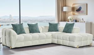 Genova Fabric Right Hand Corner Sofa In Beige