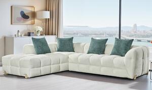 Genova Fabric Left Hand Corner Sofa In Beige