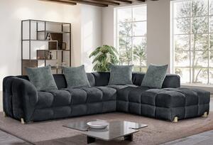 Genova Fabric Right Hand Corner Sofa In Charcoal