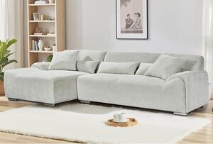 Modesto Fabric Left Hand Corner Sofa In Beige