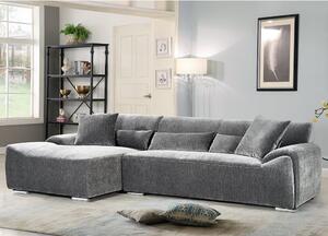 Modesto Fabric Left Hand Corner Sofa In Charcoal