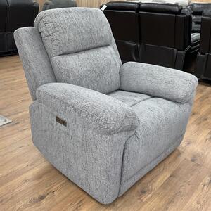 Owenton Fabric Electric Recliner 1 Seater Sofa In Grey
