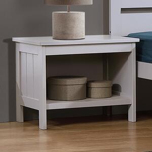 Adkins Wooden Bedside Cabinet In Grey