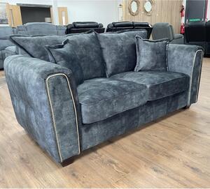 Sevilla Fabric 2 Seater Sofa In Charcoal Black