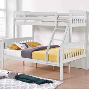 Aeryn Wooden Triple Bunk Bed With Ladder In White
