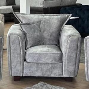 Sevilla Fabric 1 Seater Sofa In Silver Grey