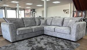 Sevilla Fabric Corner Sofa In Silver Grey