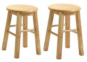Belita Small Oak Wooden Stools In Pair
