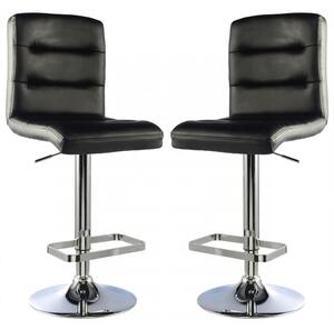 Billings Black PU Leather Bar Chairs In Pair