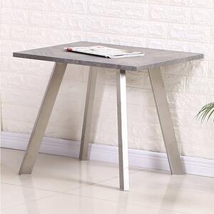 Candie Wooden Square Lamp Table With Steel Legs In Concrete Effect