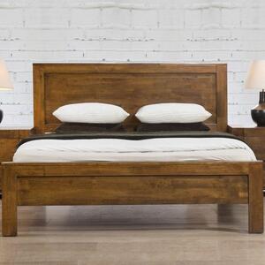 Calliope Wooden Double Bed In Rustic Oak