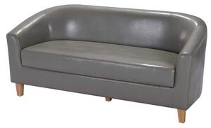 Cardea PU Leather 3 Seater Sofa In Grey