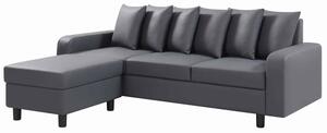 Cornelius Leather Corner Sofa In Grey