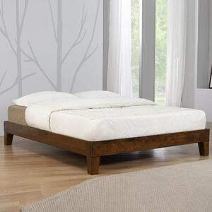 Cohasset Wooden Platform Double Bed In Rustic Oak