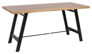 Cheney Small Wooden Dining Table With Black Metal Legs In Oak