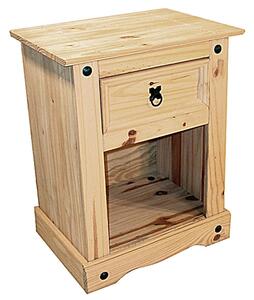 Carlen Wooden Bedside Cabinet With 1 Drawer In Distressed Oak