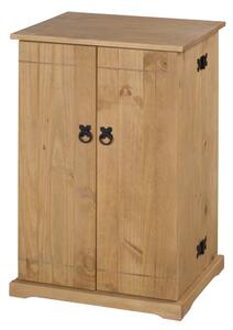 Carlen Wooden CD DVD Rack With 2 Doors In Distressed Oak