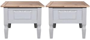 Carlen Grey Distressed Oak Wooden Lamp Tables In Pair