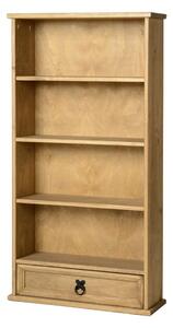 Carlen Wooden Bookcase With 1 Door In Distressed Oak