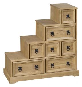 Carlen Wooden CD DVD Rack With 7 Drawers In Distressed Oak