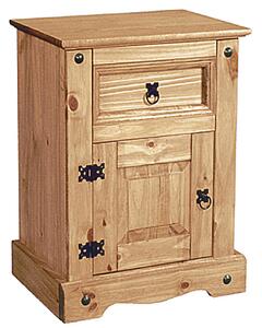 Carlen Wooden Bedside Cabinet With 1 Door In Distressed Oak