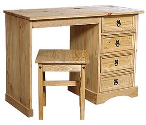 Carlen Wooden Dressing Table With Stool In Distressed Oak