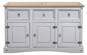 Carlen Wooden Sideboard With 3 Doors 3 Drawers In Grey Oak