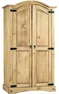 Carlen Wooden Wardrobe With 2 Doors In Distressed Oak