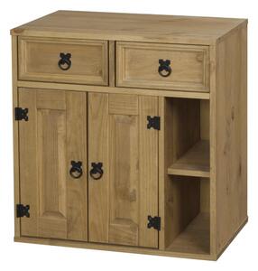 Carlen Wooden Sideboard With 2 Doors 2 Shelves In Distressed Oak