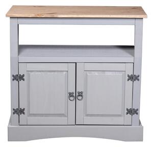 Carlen Wooden TV Stand With 2 Doors In Grey Oak