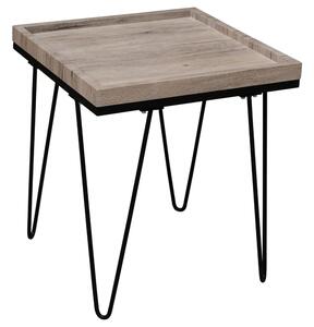 Detroit Wooden Lamp Table With Black Legs In Natural
