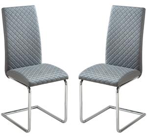 Durango Grey PU Leather Dining Chairs In Pair