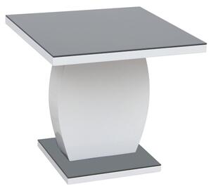 Eira Grey Glass Top Lamp Table With White High Gloss Base