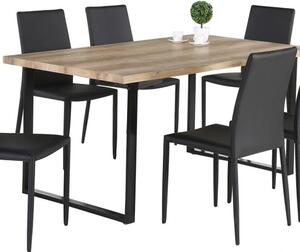 Felix Wooden Dining Table With Black Legs In Natural