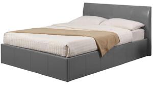 Feray PU Leather Ottoman Storage Double Bed In Grey