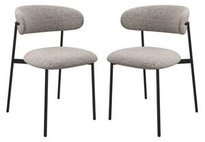 Amarillo Light Grey Fabric Dining Chairs In Pair