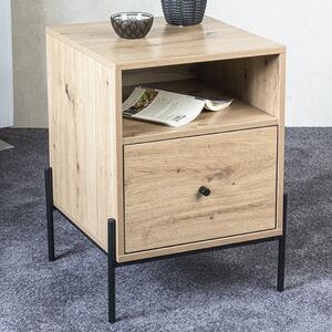 Anniston Wooden Bedside Cabinet With 1 Drawer In Oak