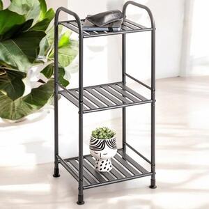 Chickasaw Metal Side Table With 3 Shelves In Anthracite
