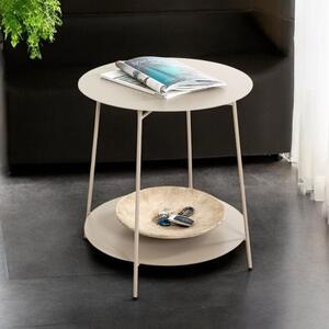 Evanston Large Metal End Table With Undershelf In Grey