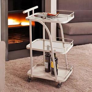 Danville Metal Drinks Trolley With Glass Shelves In Grey