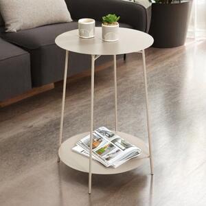 Evanston Small Metal End Table With Undershelf In Grey