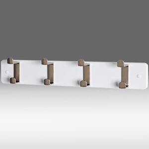 Fillmore Metal Wall Hung Coat Rack With 4 Hook In White