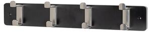 Fillmore Metal Wall Hung Coat Rack With 4 Hook In Black