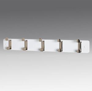 Fillmore Metal Wall Hung Coat Rack With 5 Hook In White